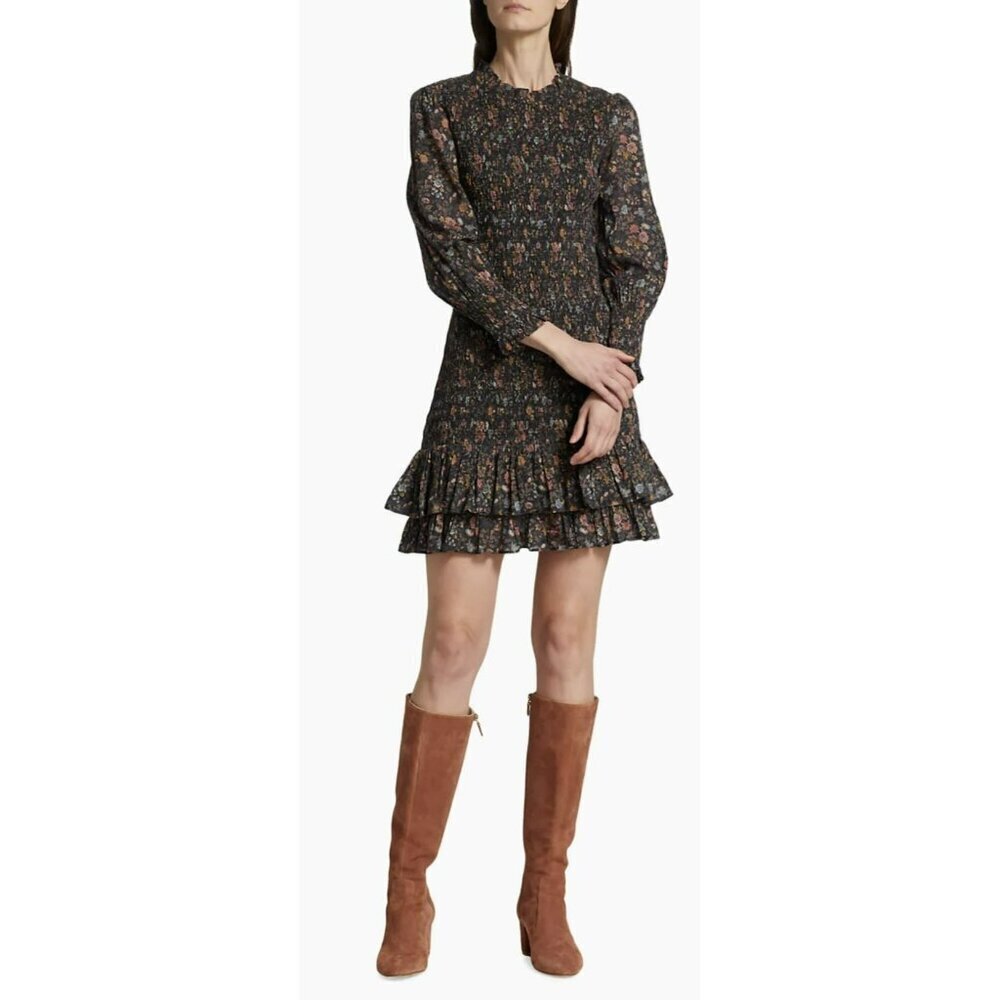 Veronica Beard $398 Farha Floral Smocked Minidress NWT Sz 12